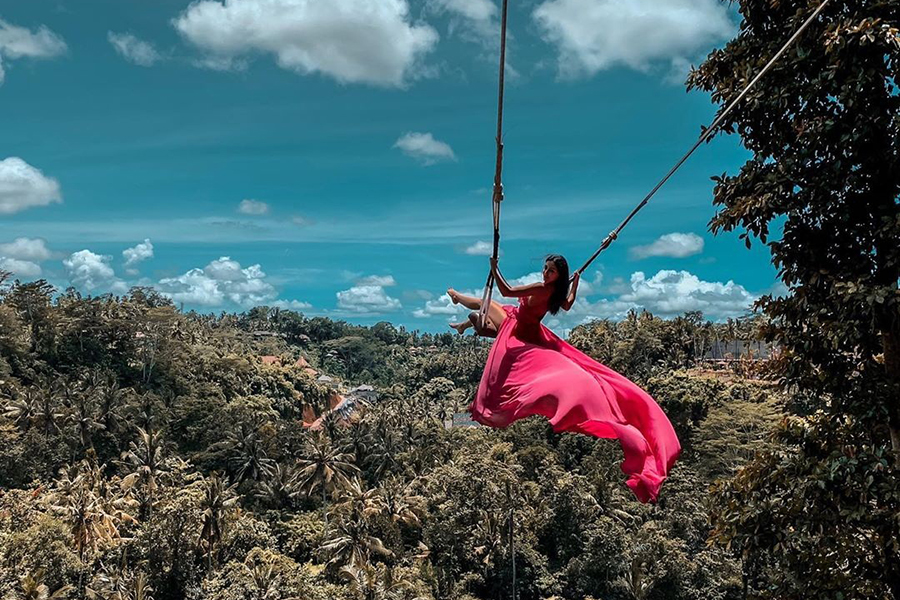 bali swing and waterfall