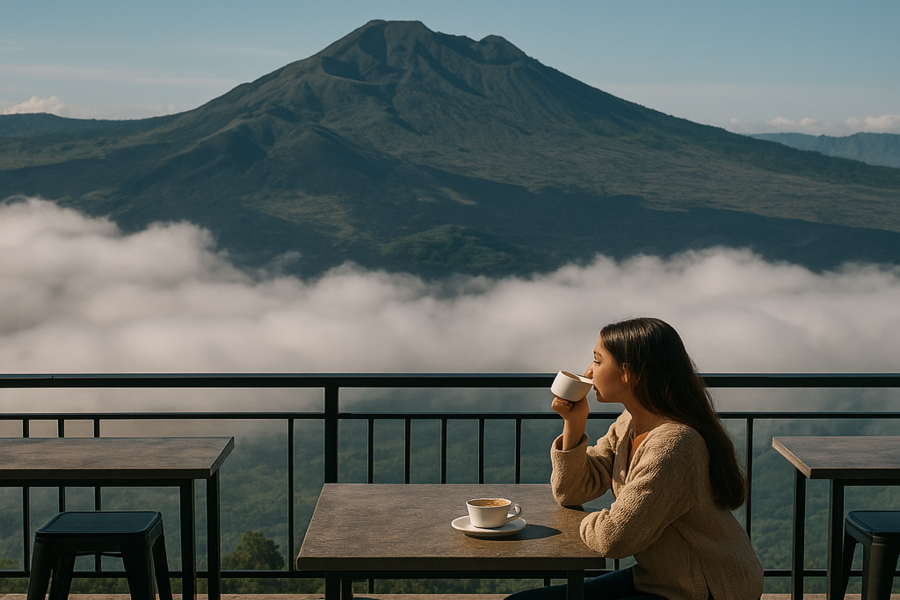 Bali Kintamani Cafe: Coffee Above the Clouds with Volcano View